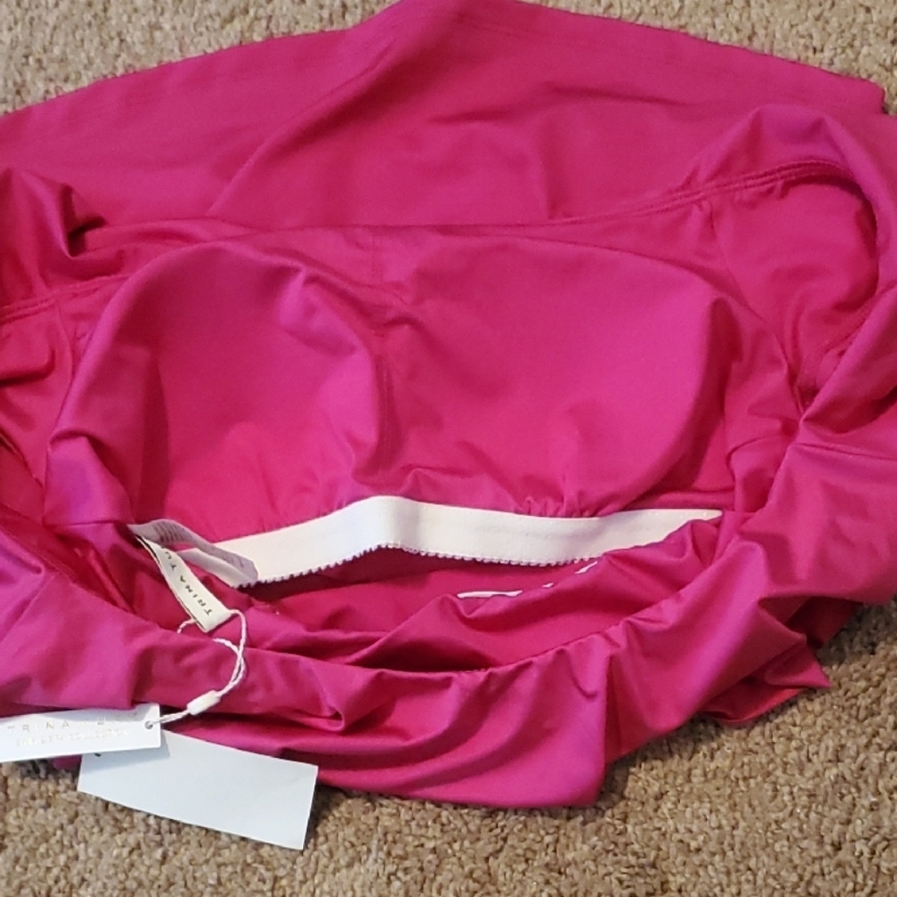 Trina Turk Pink Ruffled Tankini Top Sz 8 - Picture 3 of 6
